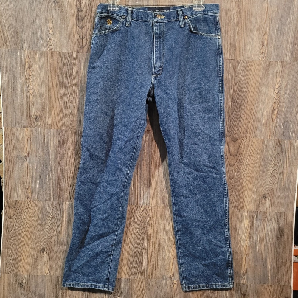 Wrangler George Strait Cowboy Cut Jeans 36 x 34 Dark Wash 100% Cotton 13MGSHD